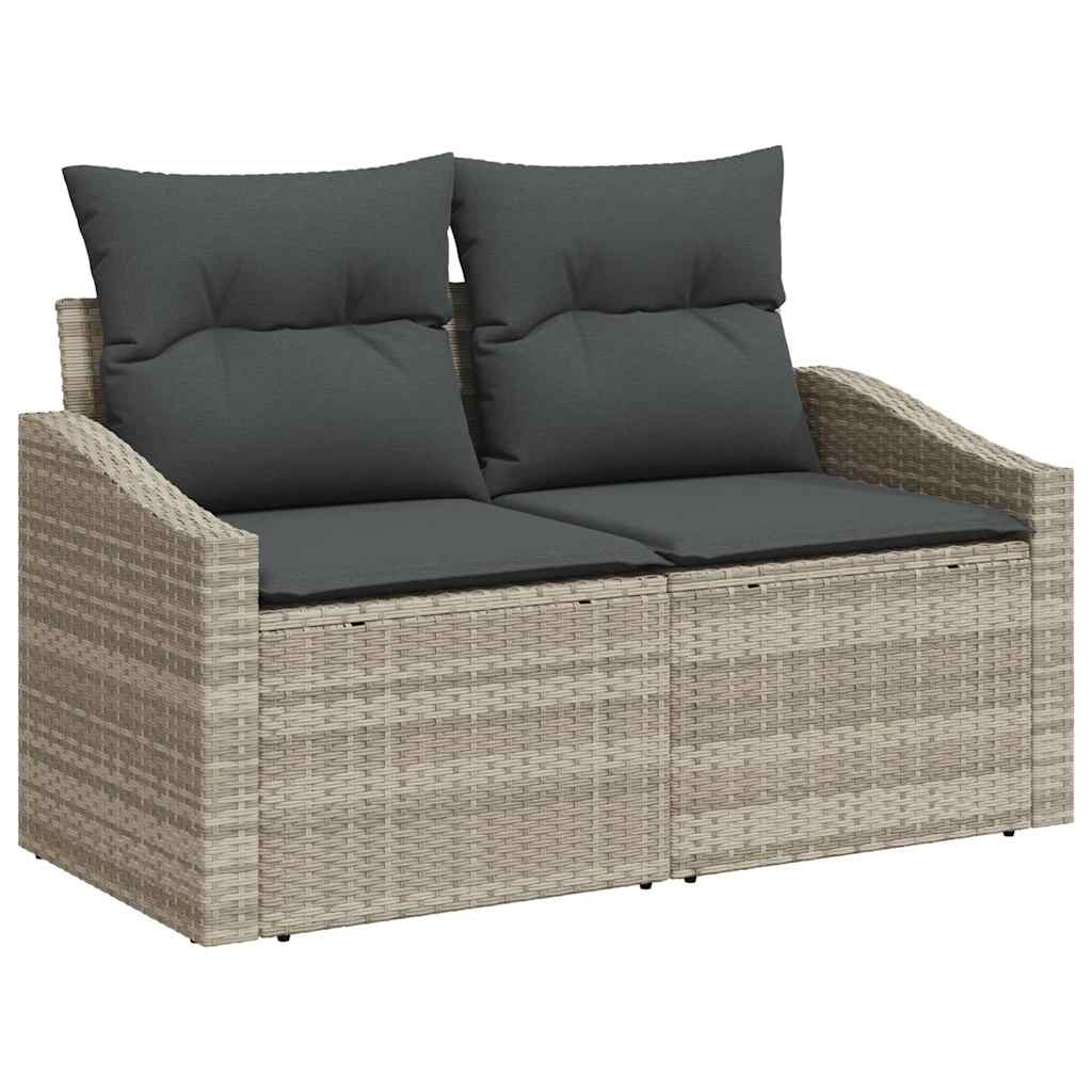 Garten-Sofa-Set 6 pcs Hellgrau 55 x 55 x 37 cm Poly Rattan
