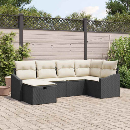 Garten-Sofa-Set 6 pcs Schwarz 55 x 62 x 69 cm Poly Rattan