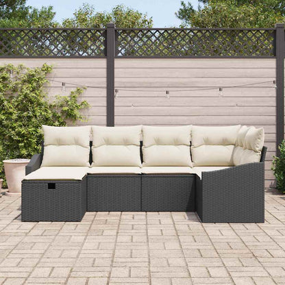 Garten-Sofa-Set 6 pcs Schwarz 55 x 62 x 69 cm Poly Rattan