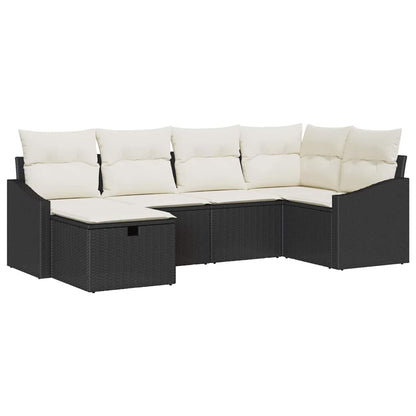Garten-Sofa-Set 6 pcs Schwarz 55 x 62 x 69 cm Poly Rattan