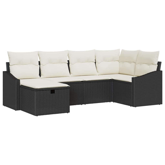 Garten-Sofa-Set 6 pcs Schwarz 55 x 62 x 69 cm Poly Rattan