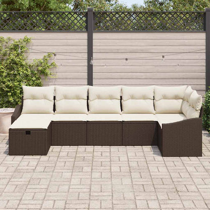 Garten-Sofa-Set 7 pcs Braun 55 x 62 x 69 cm Poly Rattan