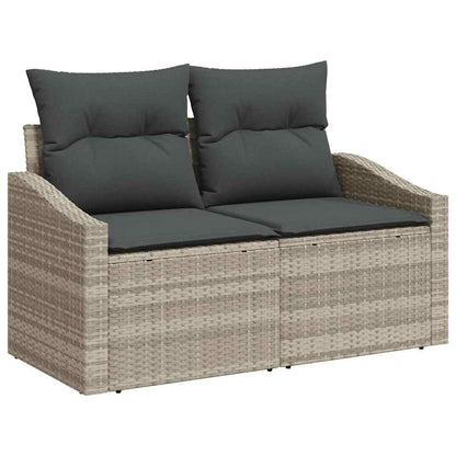 Garten-Sofa-Set 8 pcs Hellgrau 55 x 62 x 69 cm Poly Rattan