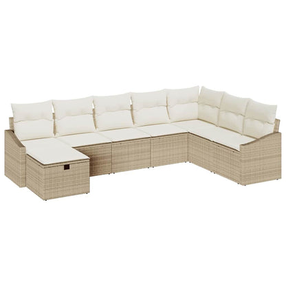 Garten-Sofa-Set 8 pcs Beige 55 x 62 x 69 cm Poly Rattan