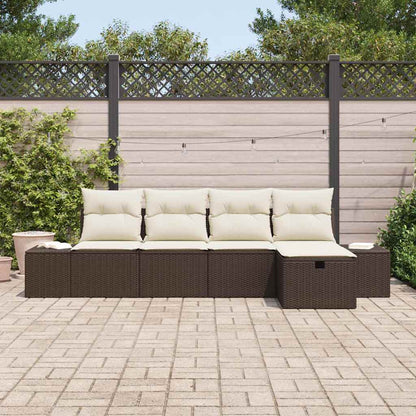 Garten-Sofa-Set 5 pcs Braun 55 x 62 x 69 cm Poly Rattan
