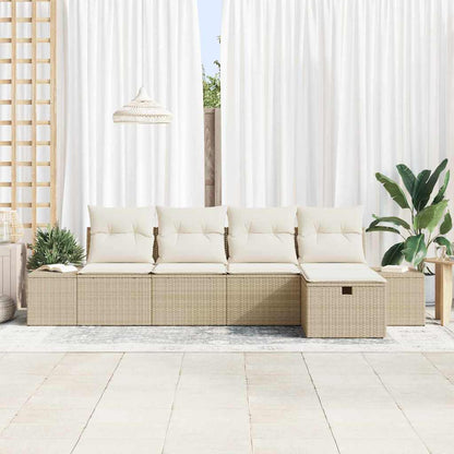 Garten-Sofa-Set 5 pcs Beige 55 x 62 x 69 cm Poly Rattan