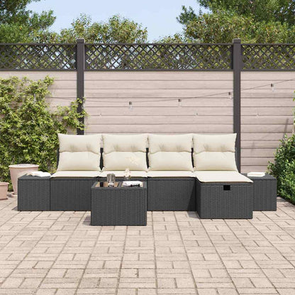 Garten-Sofa-Set 6 pcs Schwarz 55 x 62 x 69 cm Poly Rattan