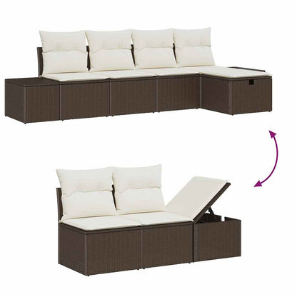 Garten-Sofa-Set 6 pcs Braun 55 x 62 x 69 cm Poly Rattan