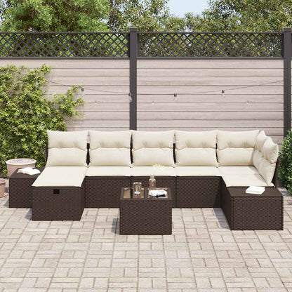 Garten-Sofa-Set 8 pcs Braun 55 x 62 x 69 cm Poly Rattan