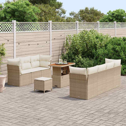 Garten-Sofa-Set 10 pcs Beige Poly-Rattan