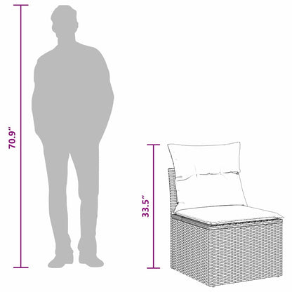 Garten-Sofa-Set 11 pcs Schwarz Poly-Rattan