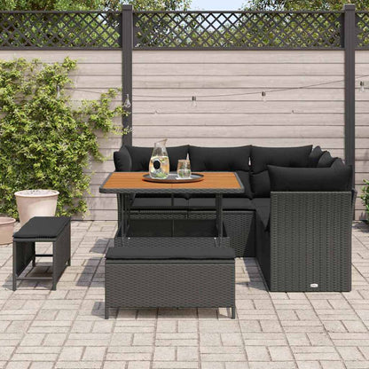 Garten-Sofa-Set 8 pcs Schwarz Poly-Rattan