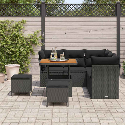Garten-Sofa-Set 8 pcs Schwarz Poly-Rattan