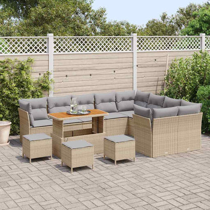Garten-Sofa-Set 13 pcs Beige Poly-Rattan