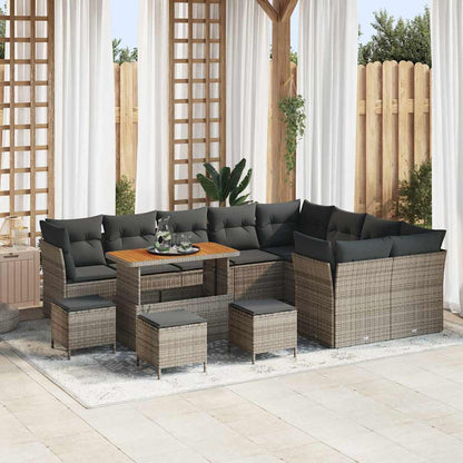 Garten-Sofa-Set 13 pcs Grau Poly-Rattan