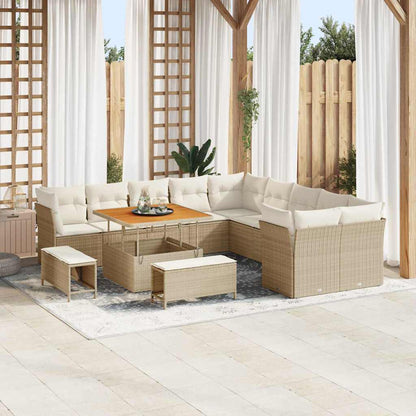 Garten-Sofa-Set 13 pcs Beige Poly-Rattan