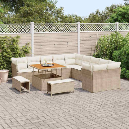 Garten-Sofa-Set 13 pcs Beige Poly-Rattan