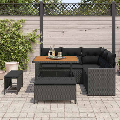 Garten-Sofa-Set 8 pcs Schwarz Poly-Rattan