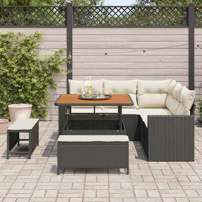 Garten-Sofa-Set 8 pcs Schwarz Poly-Rattan