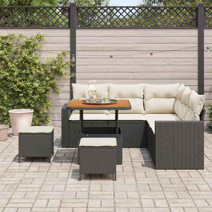 Garten-Sofa-Set 8 pcs Schwarz Poly-Rattan