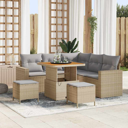 Garten-Sofa-Set 8 pcs Beige Poly-Rattan