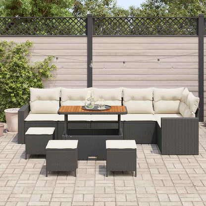 Garten-Sofa-Set 10 pcs Schwarz Poly-Rattan