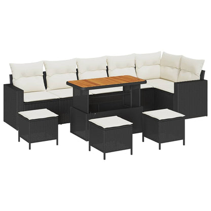 Garten-Sofa-Set 10 pcs Schwarz Poly-Rattan