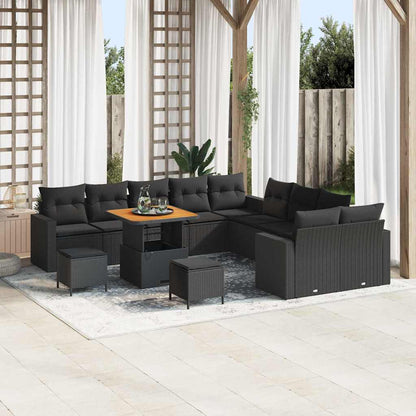 Garten-Sofa-Set 13 pcs Schwarz Poly-Rattan