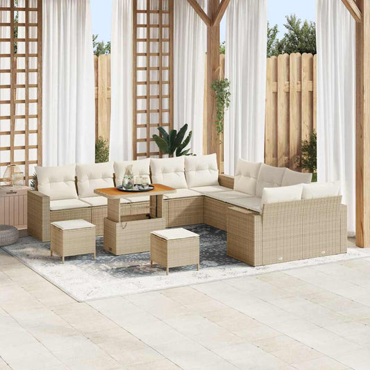 Garten-Sofa-Set 13 pcs Beige Poly-Rattan