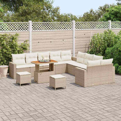 Garten-Sofa-Set 13 pcs Beige Poly-Rattan