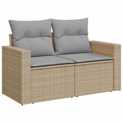 Garten-Sofa-Set 14 pcs Beige Poly-Rattan