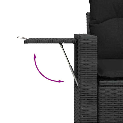 Garten-Sofa-Set 8 pcs Schwarz Poly-Rattan