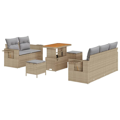 Garten-Sofa-Set 8 pcs Beige Poly-Rattan