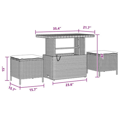 Garten-Sofa-Set 9 pcs Schwarz Poly-Rattan