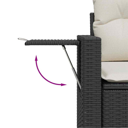 Garten-Sofa-Set mit Speicher 11 pcs Schwarz Poly Rattan