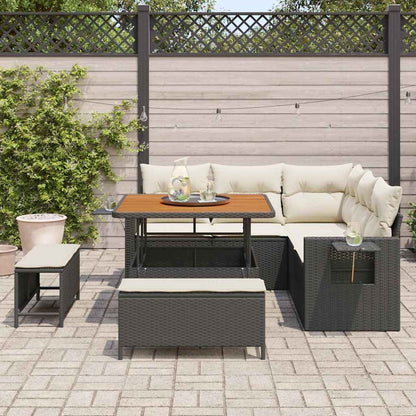 Garten-Sofa-Set 8 pcs Schwarz Poly-Rattan