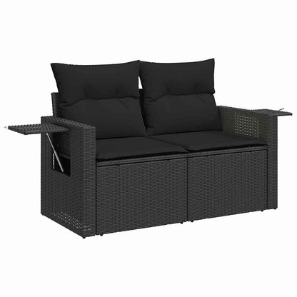 Garten-Sofa-Set 9 pcs Schwarz Poly-Rattan