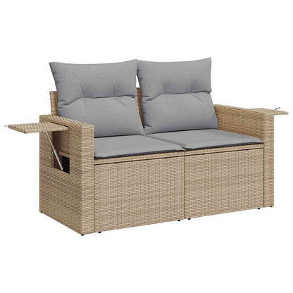 Garten-Sofa-Set 9 pcs Beige Poly-Rattan