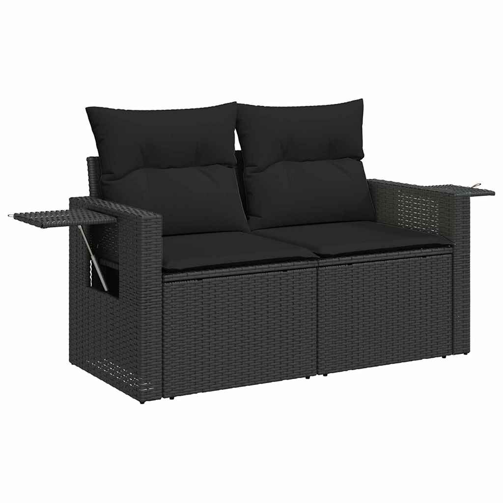 Garten-Sofa-Set 12 pcs Schwarz Poly-Rattan