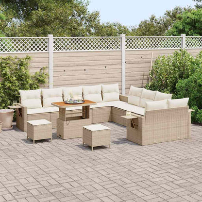 Garten-Sofa-Set 13 pcs Beige Poly-Rattan