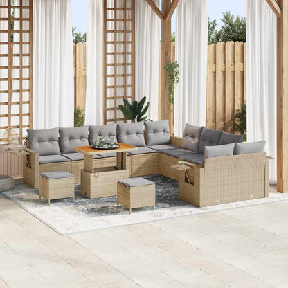 Garten-Sofa-Set 13 pcs Beige Poly-Rattan