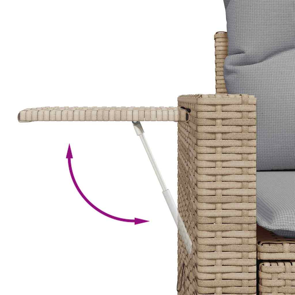 Garten-Sofa-Set 13 pcs Beige Poly-Rattan