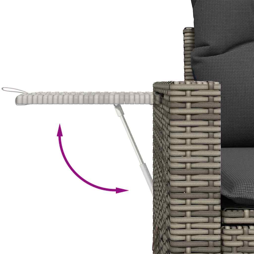Garten-Sofa-Set 14 pcs Grau Poly-Rattan