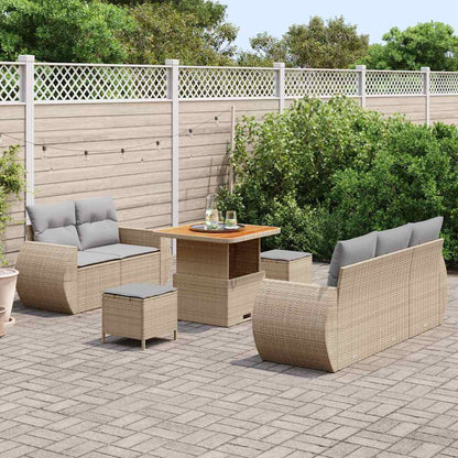 Garten-Sofa-Set 8 pcs Beige Poly-Rattan
