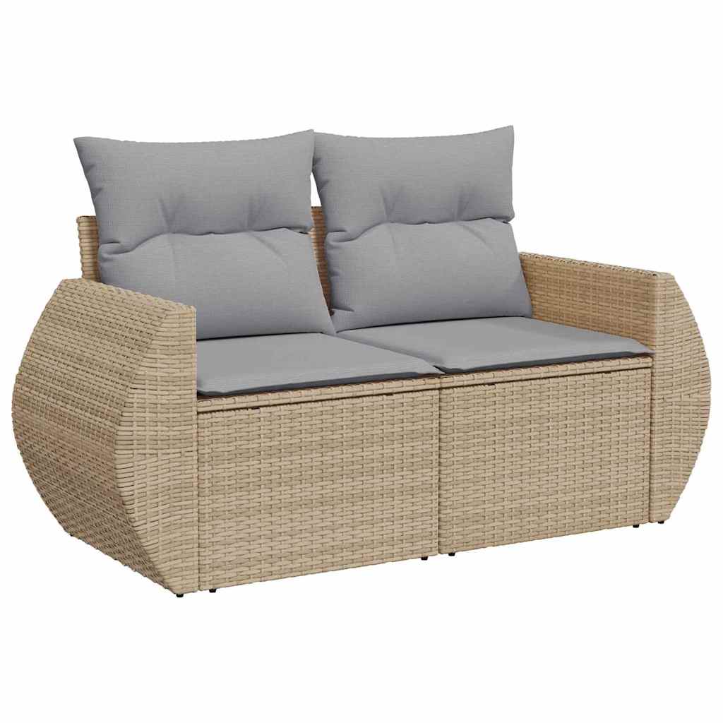 Garten-Sofa-Set 11 pcs Beige Poly-Rattan