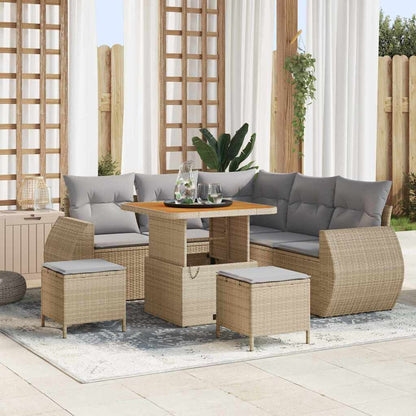 Garten-Sofa-Set 8 pcs Beige Poly-Rattan