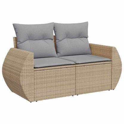 Garten-Sofa-Set 9 pcs Beige Poly-Rattan
