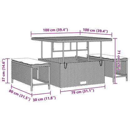 Garten-Sofa-Set 12 pcs Schwarz Poly-Rattan