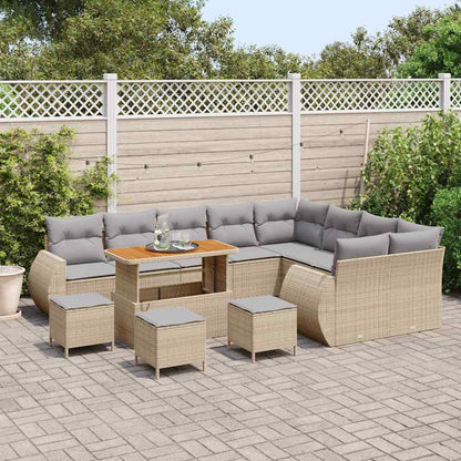Garten-Sofa-Set 13 pcs Beige Poly-Rattan