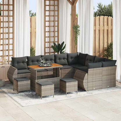 Garten-Sofa-Set 13 pcs Grau Poly-Rattan